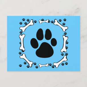 Dog Paws and Dog Bones Briefkaart