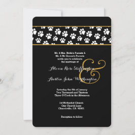 DOG PAWS Animal Print Wedding V03 Kaart