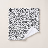 Dog Paws Black and White Polka Dot Bad Handdoek (Wasdoekje)