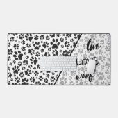 Dog Paws Black and White Polka Dot Bureaumat (Keyboard & Muis)