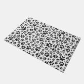 Dog Paws Black and White Polka Dot Deurmat (Schuin)