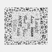 Dog Paws Black and White Polka Dot Fleece Blanket (Voorkant (Horizontaal))