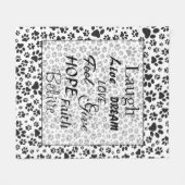 Dog Paws Black and White Polka Dot Fleece Blanket (Voorkant (Horizontaal))