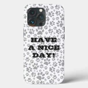 Dog Paws Black and White Polka Dot Hoesje-Mate iPh iPhone 13 Pro Hoesje