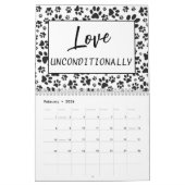 Dog Paws Black and White Polka Dot Kalender (Feb 2026)