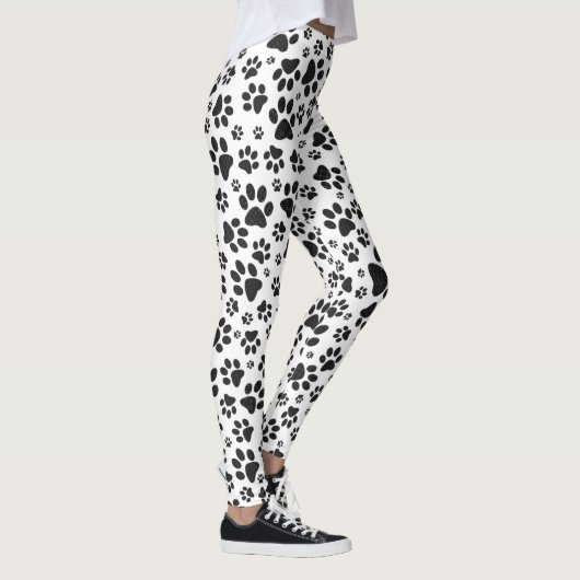 Dog Paws Black and White Polka Dot Leggings (Rechts)