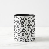 Dog Paws Black and White Polka Dot Mok (Midden)
