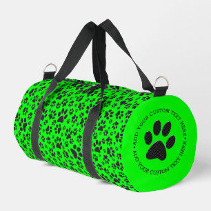 Dog Paws Black and White Polka Dot on green Plunjezak