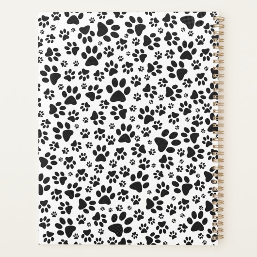 Dog Paws Black and White Polka Dot Planner (Achterkant)
