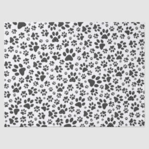 Dog Paws Black and White Polka Dot Tissuepapier