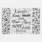 Dog Paws Black and White Polka Dot Wrapping Paper (Voorkant 3)