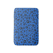 Dog Paws Black & White Polka Dot on tech blue Badmat (Voorkant Verticaal)