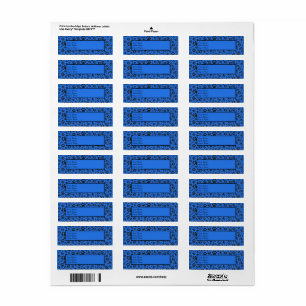 Dog Paws Black & White Polka Dot on tech blue Etiket