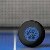 Dog Paws Black & White Polka Dot on tech blue Pingpongballen (Net)