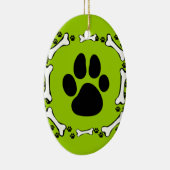 Dog Paws en Dog Botten Keramisch Ornament (Rechts)