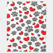 Dog Paws en harttekeningen Fleece Deken (Voorkant)