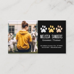 Dog Paws Logo Vrouwen trainen honden Afsprakenkaartje