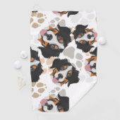 Dog paws patroon Bernese Mountain Dog Golfhanddoek (Insitu)