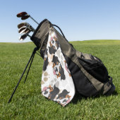 Dog paws patroon Bernese Mountain Dog Golfhanddoek (Groen)