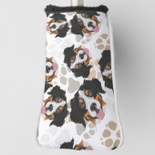 Dog paws patroon Bernese Mountain Dog Golfheadcover (Draai 90)