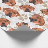 Dog paws patroon Rhodesian Ridgeback Cadeaupapier (Hoek)