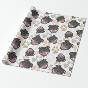 Dog paws patroon Staffordshire Bull Terrier Cadeaupapier