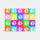 "Dog Paws Pop Art" Vluienbak Fleece Deken (Voorkant (Horizontaal))