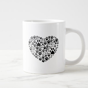 Dog Paws, puppy Paws, Animal Paws, Heart, Pet Grote Koffiekop