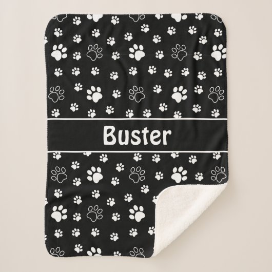 Dog Paws Sherpa Dog Blanket Deken (Voorkant)