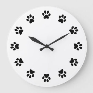 DOG PAWS WALL CLOCK GROTE KLOK
