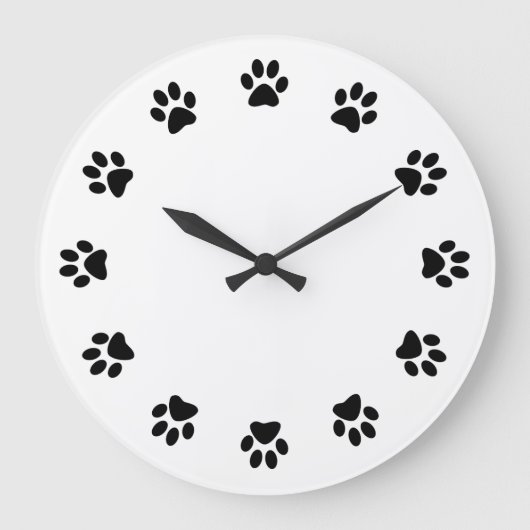 DOG PAWS WALL CLOCK GROTE KLOK (Voorkant)