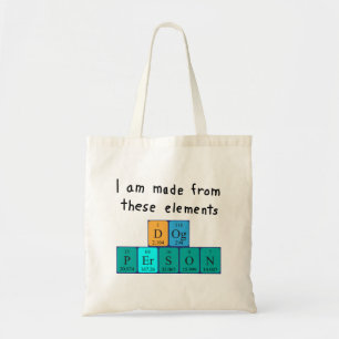 Dog Person Periodieke Naam canvas tas