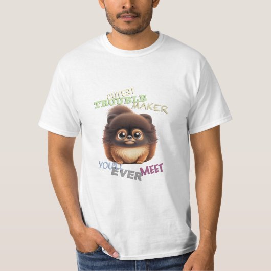 Dog Pet Cuttest Trouble Maker Leuke Schattige Grap T-shirt (Voorkant)