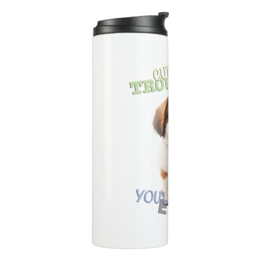 Dog Pet Cuttest Trouble Maker Leuke Schattige Grap Thermosbeker (Gedraaid links)