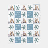 Dog Pet Foto Typografie Snowflake Kerstmis Fleece Deken (Voorkant)