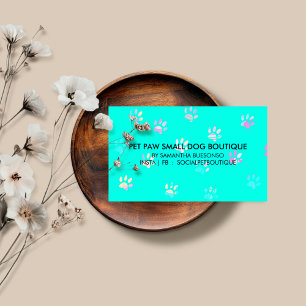 Dog Pet Grooming Design blauwgroen Visitekaartje