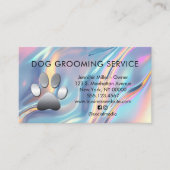 Dog Pet Grooming Service Holografisch Visitekaartje (Voorkant)