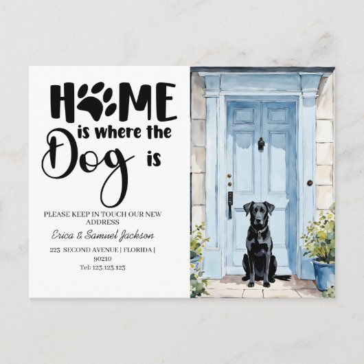 Dog Pet is verhuisd! Nieuw adres aankondiging (Voorkant)