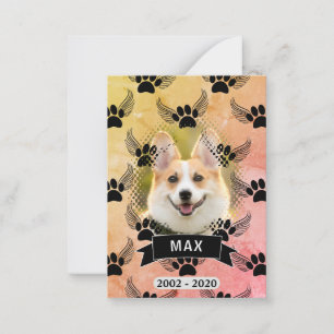 Dog Pet Memorial Aangepaste  stijl Notitiekaartje