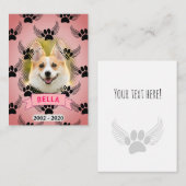 Dog Pet Memorial Custom Roze Notitiekaartje (Voorkant / Achterkant)