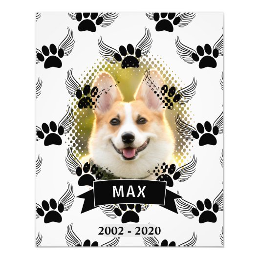 Dog Pet Memorial Custom Zwart-wit Foto Afdruk (Voorkant)