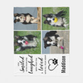 Dog Pet Memorial - Herdenking Foto Collage Fleece Deken (Voorkant)
