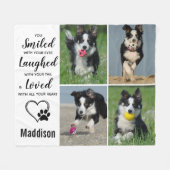 Dog Pet Memorial - Herdenking Foto Collage Fleece Deken (Voorkant (Horizontaal))