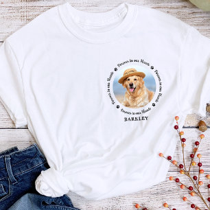 Dog Pet Memorial Paw Prints Eenvoudige Chique Foto T-shirt