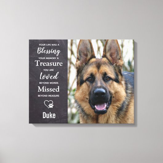 Dog Pet Memorial - Pet Loss Keepomwille Foto Canvas Afdruk (Voorkant)