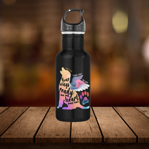 Dog Pet Memorial Waterverf Cute Design Love Waterfles