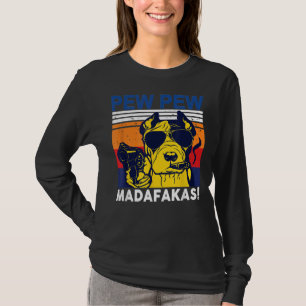 Dog Pew Pew Madafakas  Crazy Pit Bull Graph T-shirt