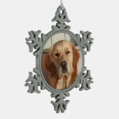 Dog Pewter Snowflake Ornament (Links)