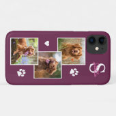Dog Photo Collage Monogram Magenta Pet Case-Mate iPhone Case (Achterkant (horizontaal))