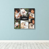 Dog Photo Collage Monogrammed Canvas Afdruk (Insitu (Houten vloer))